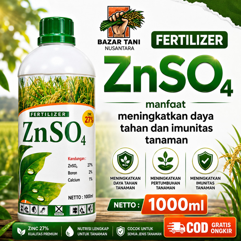 Znso4 ZN 1 liter Pupuk plus zpt boron kalsium zet en UNTUK TANAH ASEM ASEMEN Tanaman kerdil