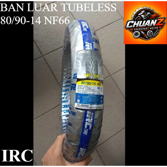 BAN LUAR TUBELESS IRC BAN LUAR 80/90-14 NF66 IRC BAN LUAR NF66 TUBELESS IRC TOP QUALITY
