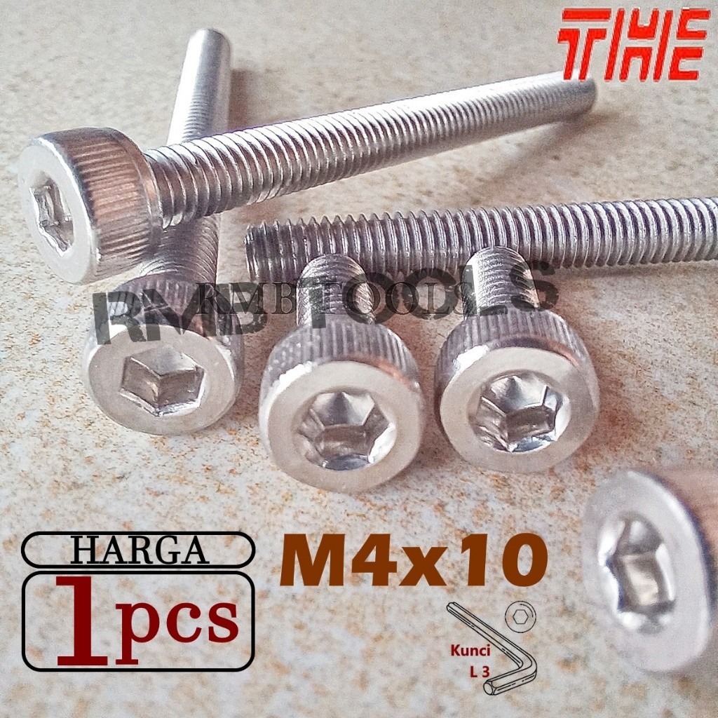 Baut L Cap Hex Socket M4x10 STAINLESS STEEL 304 A2-70 BLS M4