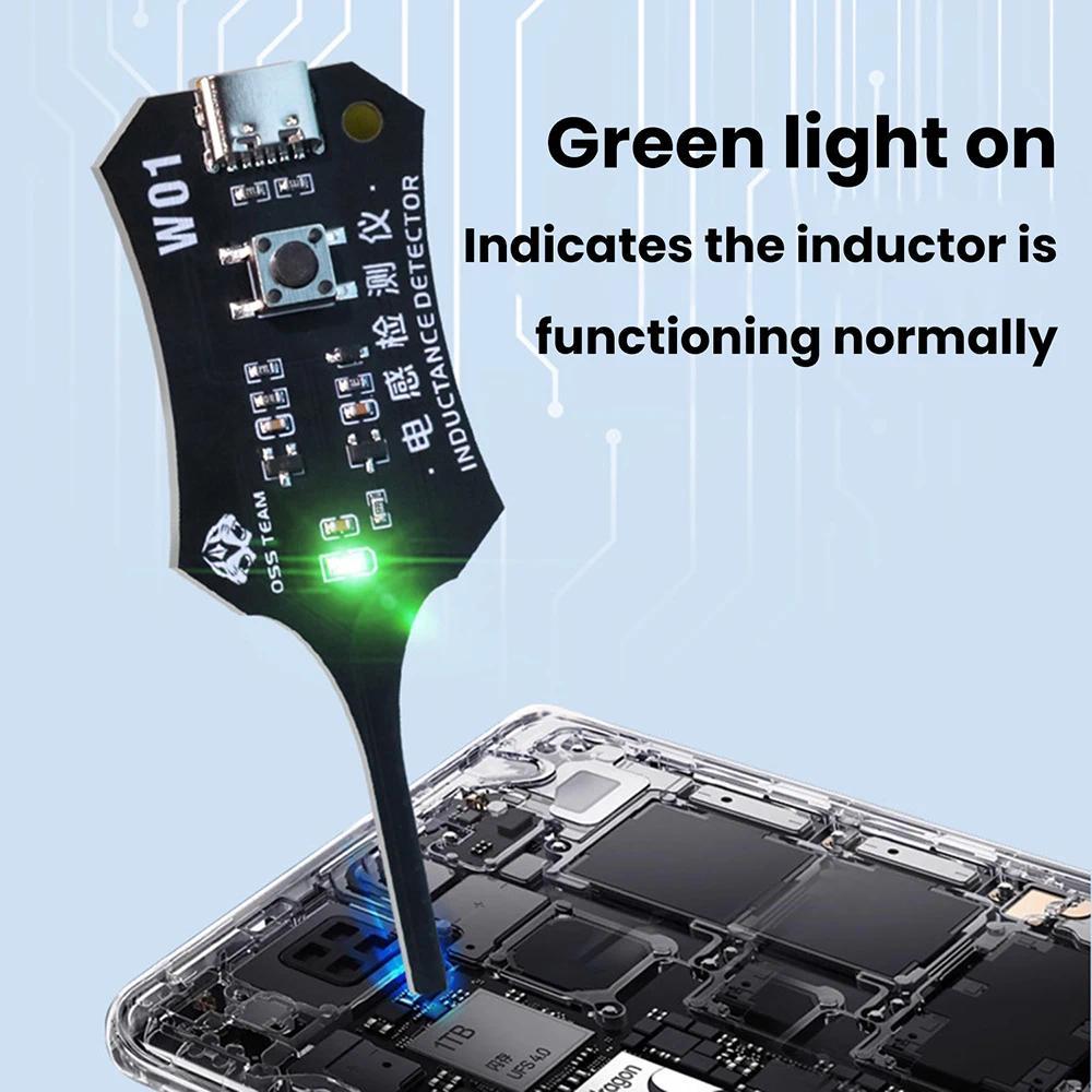 W01 Type C Inductance Tester Mainboard Coil Tester Inductance Detector Electromagnetic Induction Qui
