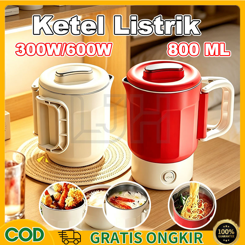 [COD] Ketel Listrik Lipat Portable 800ML SUS304 Stainless Steel Food Grade Teko Air Panas Mini Trave