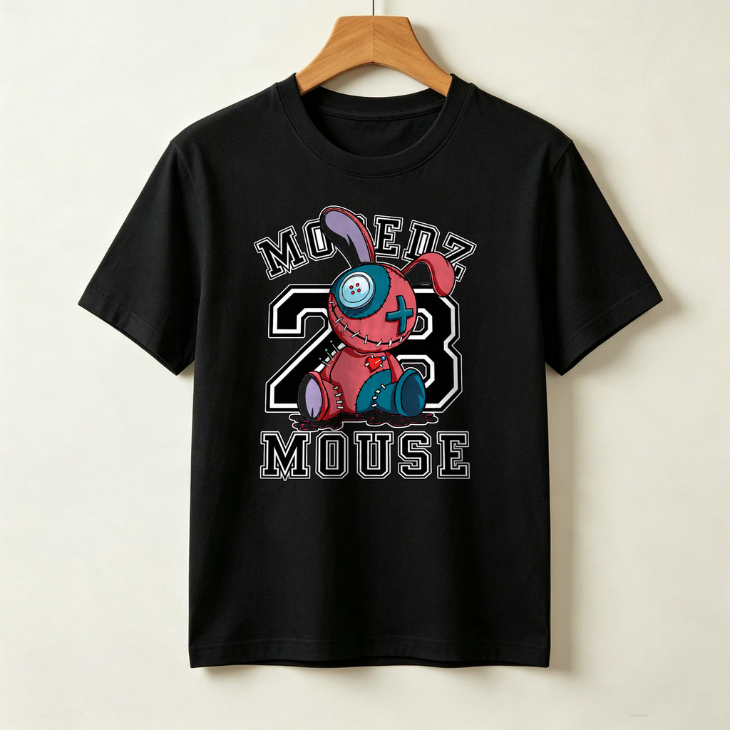 Kaos Pria Distro Original 100 Lengan Pendek Unisex Desain Mouse 23 Karakter Boneka Jahit Retro Kaos 