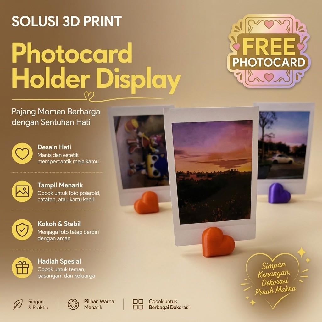 Photocard Holder - Stand Holder Display Foto 3D Print