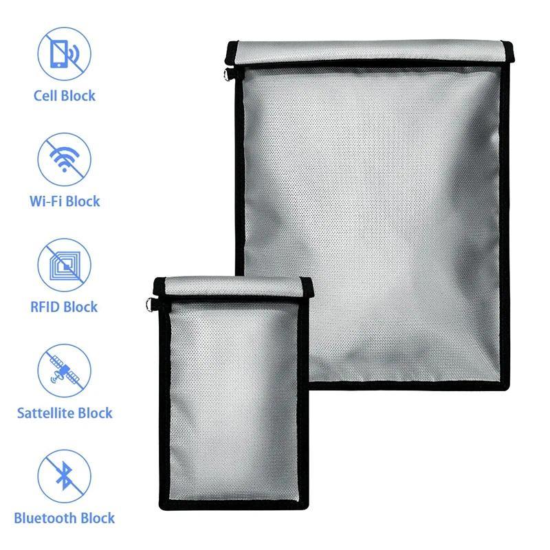 Fireproof Waterproof Faraday Bag Anti-Hacking Signal Blocker Storage Pouch Notebook Computer Faraday