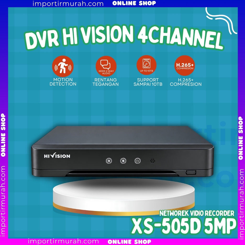 DVR 4 CHANNEL 5MP HI VISION SUPPORT BERBICARA DUA ARAH