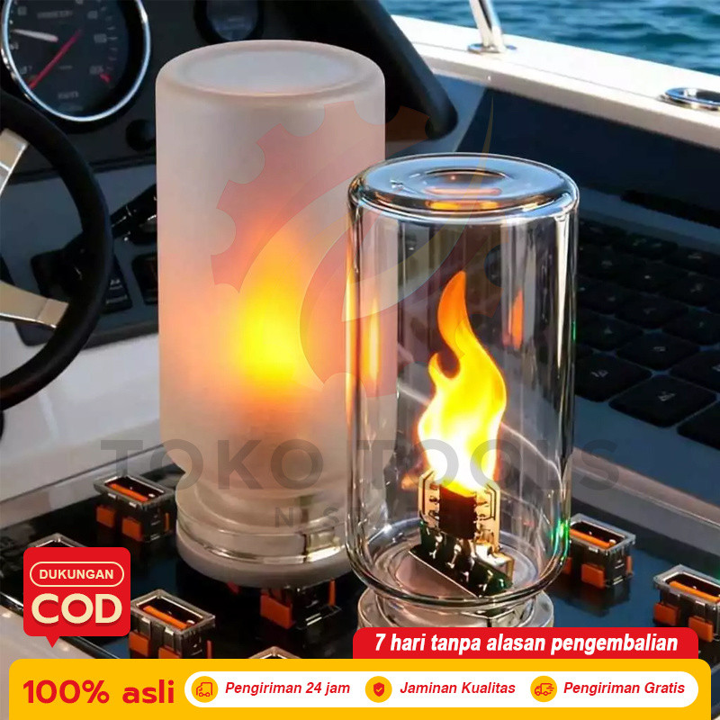Lampu Hias LED USB Model Api Unggun Efek Api Bergerak Dekorasi Ruangan