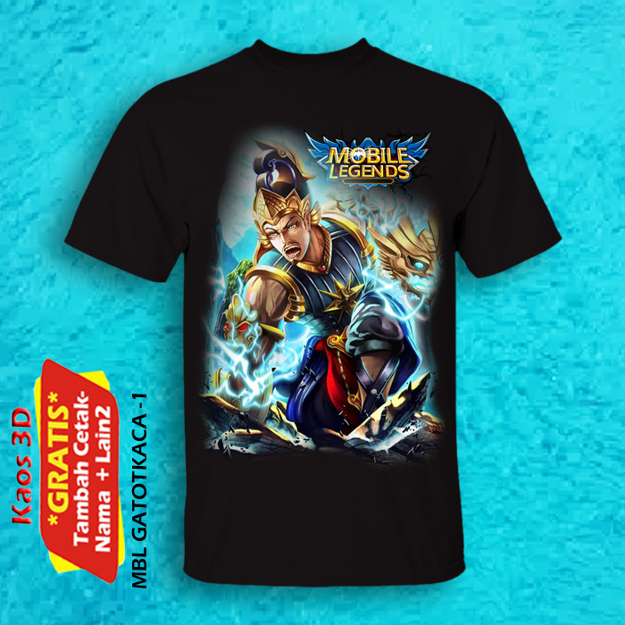 KAOS 3D MBL GATOTKACA UKURAN ANAK SAMPAI DEWASA KUALITAS CETAK 3D / T-SHIRT SEMUA UKURAN ANAK SAMPAI