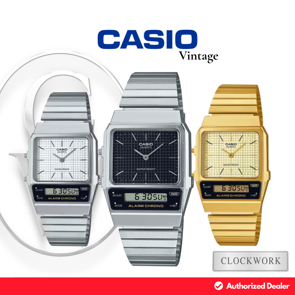 Jam Tangan Pria Casio Vintage AQ-800E Analog-Digital Vintage Retro Simple Classic Design for Men Cla