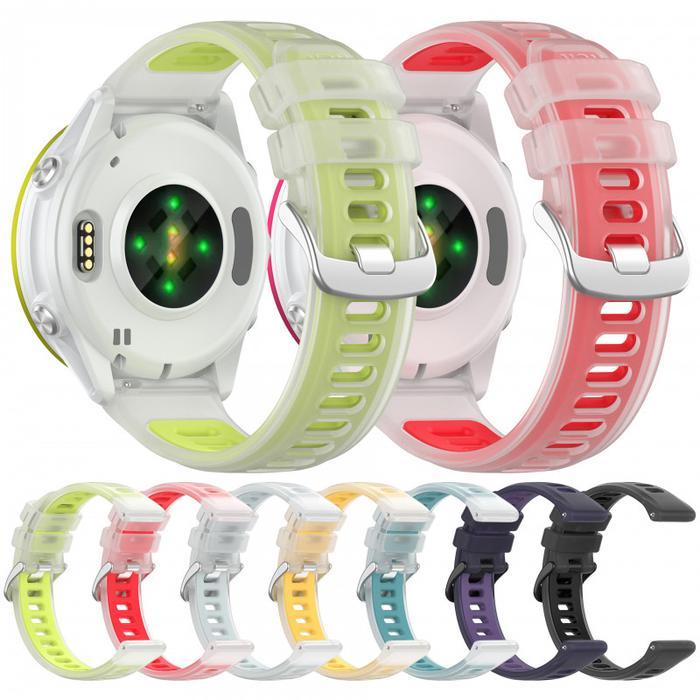 Strap Karet Lembut Universal 20/22mm For Garmin Forerunner 570 Bening 2 Warna Tahan Keringat Aksesor
