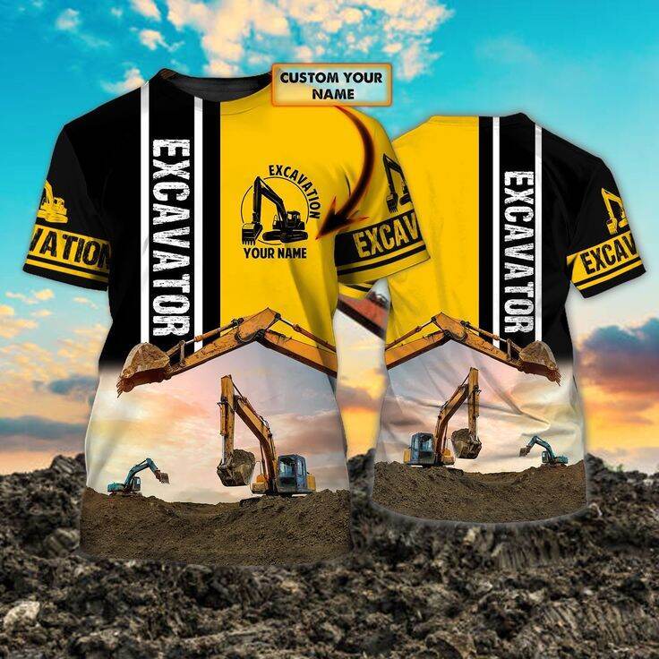 KAOS 3D OPRATOR EXCAVATOR full printing / bahan premium / bisa pakai nama sendiri atau perusahaan