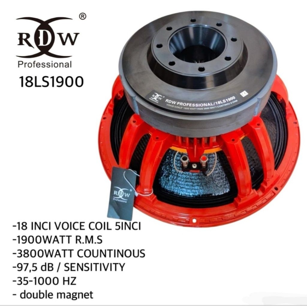 Speaker Rdw 18in 1900 Watt Dobel Magnet
