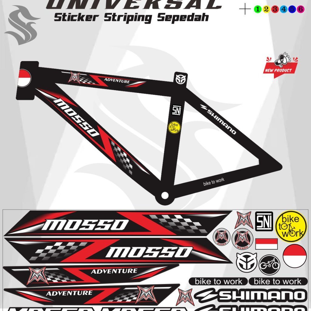 STRIPING STICKER SEPEDA MOSSO VARIASI / STIKER UNIVERSAL BMX MTB MOSSO