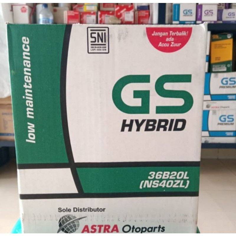 AKI BATERAI BASAH GS ASTRA HYBRID NS40ZL/36B20L LOW MAINTENANCE MOBIL SIGRA AGYA CALYA MOBILIO JAZZ 