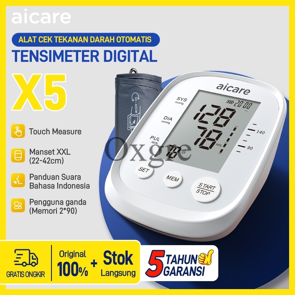 PromoAkurat Tensi Digital Lengan Atas Manset Besar 22-42cm Portabel Tensimeter Digital Aicare