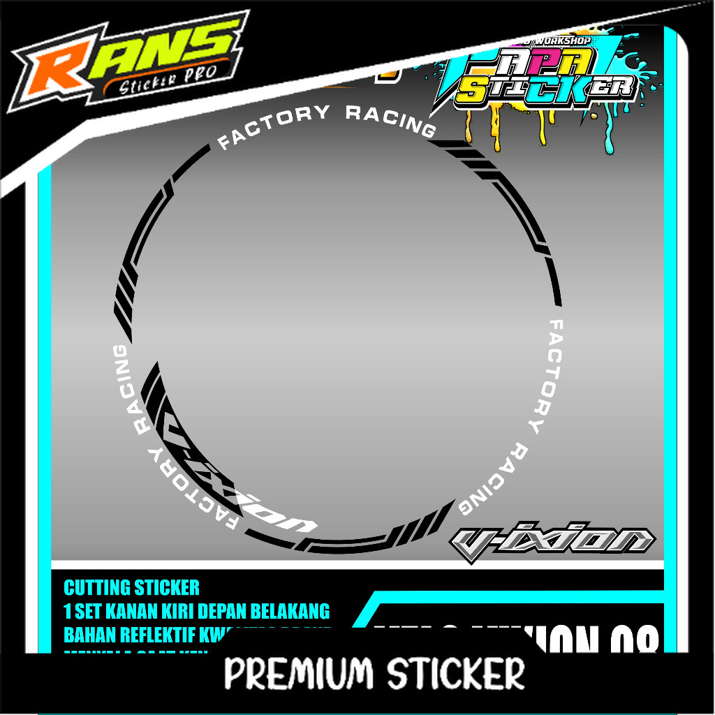 STIKER VELG VIXION  CUTTING STICKER VELG VIXION  CUTTING VARIASI YAMAHA VIXION LIS BAN/VELG 08