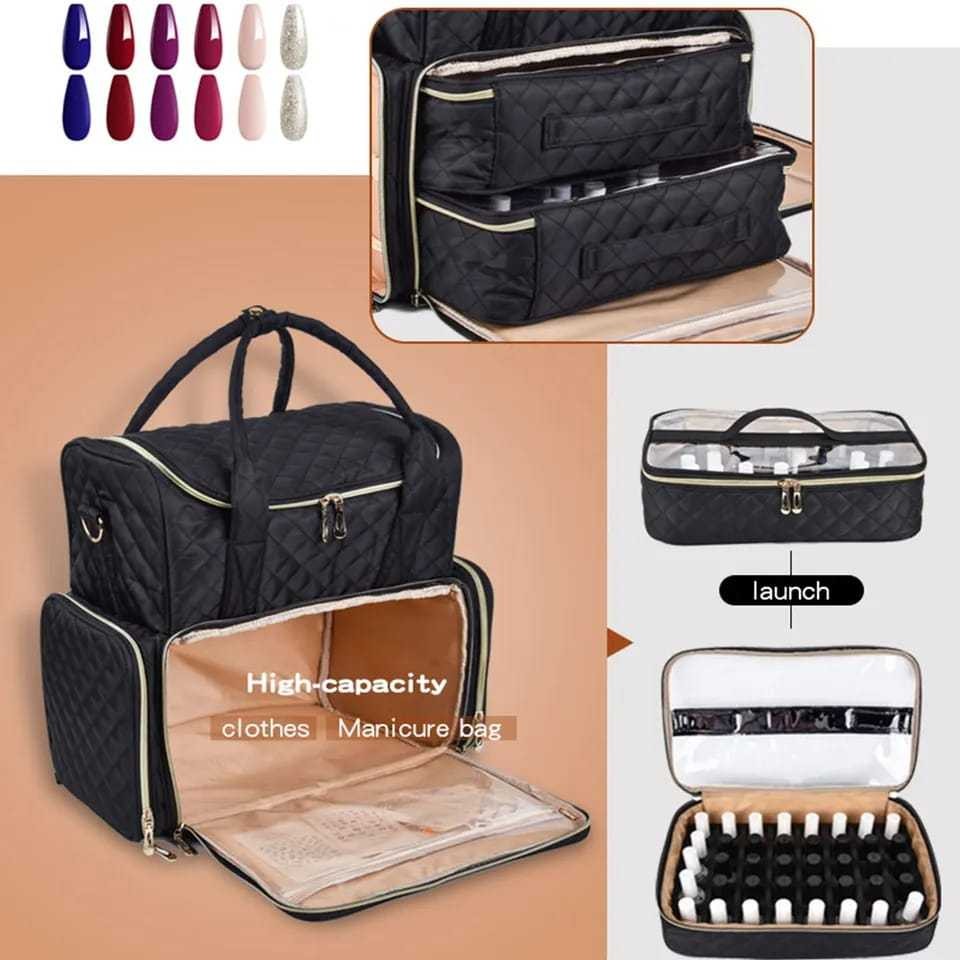 Tas Nail art Home Service nail art bag - Multifungtion backpack ransel with pouch -Tas Makeup Travel