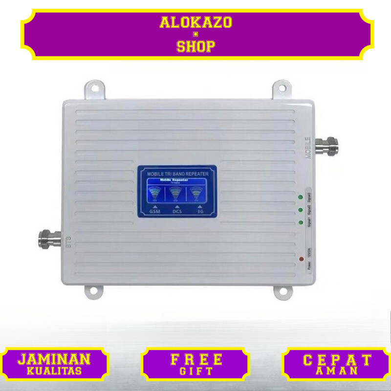 Penguat Signal Repeater Booster Tri Band 900 1800 2100 Mhz
