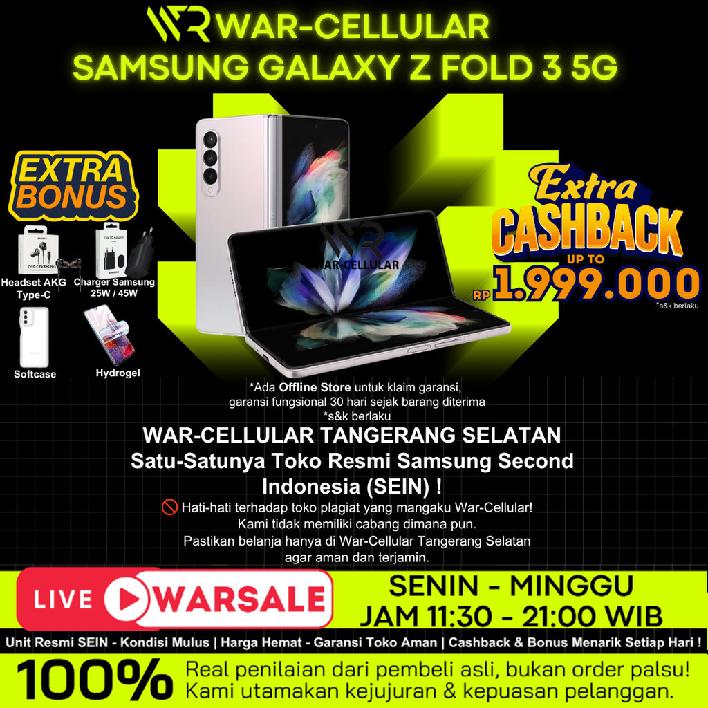 SAMSUNG GALAXY Z FOLD 3 5G 12/512GB & 12/256GB SECOND RESMI SEIN ( Samsung Electronics Indonesia )