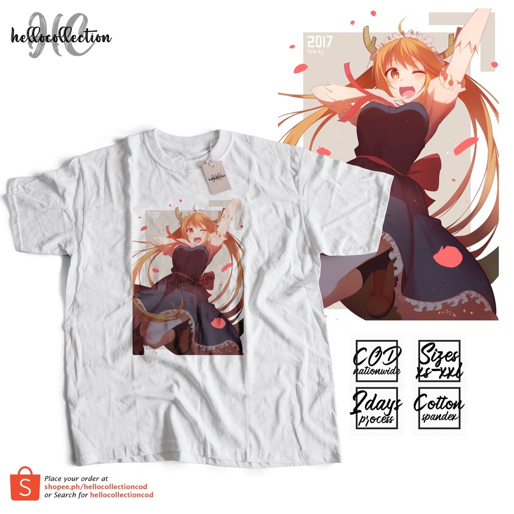 Kaos Baju Miss Kobayashi's Dragon Maid - Design 15 Anime Shirt Baju Anime c1