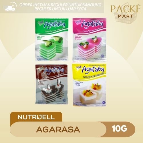 Nutrijel Agarasa/Agar-Agar Rasa Coklat/Vanila/Strawberry/Melon 10g