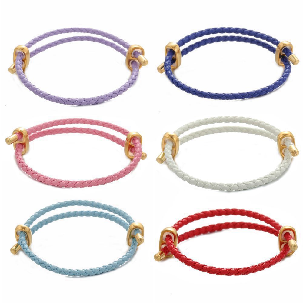 Gelang pasangan tali kulit, tali kulit satu ukuran yang dapat diregangkan dan disesuaikan, gelang lu