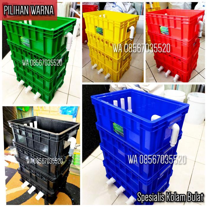 FILTER KOLAM KOI 3SUSUN TRICKLE FILTER SMALL - Hitam