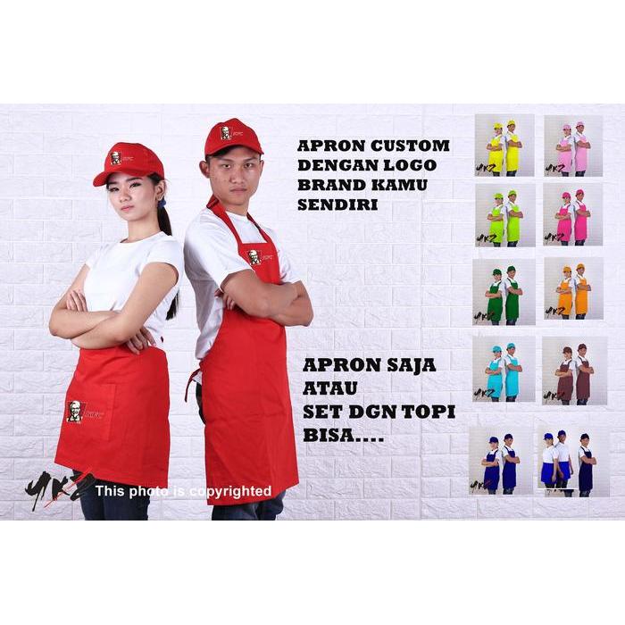 APRON BARISTA CUSTOM /CELEMEK BARISTA FULL BODY APRON CUSTOM BORDIR - apron polos