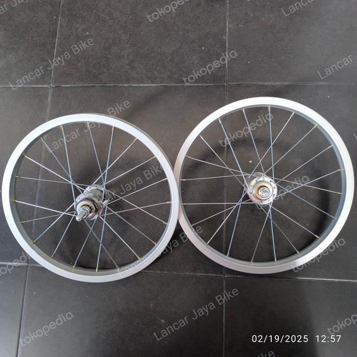 Rims set velg sepeda 16 inch lengkap ada bos dan ruji tinggal pasang - Depan Belakang Terlaris