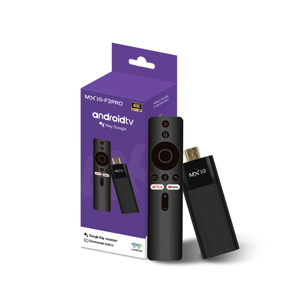 4K Stick TV MX10 F3PRO Allwinner H313 Mali-G31 Android 13 OS Wi-Fi6 Dual-Band 2.4G+5G+BT5.4 Built-In