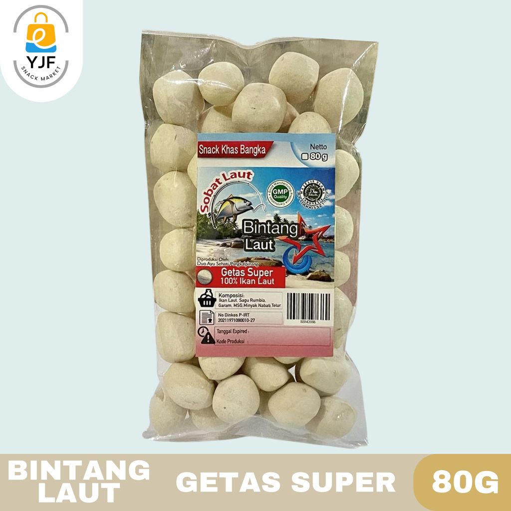 Bintang Laut Getas Super 80g / Kerupuk Getas / Sanck Khas Bangka / Sobat Laut (Sikok)