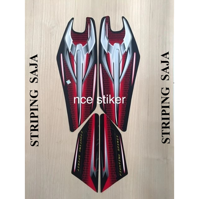 Striping motor / Les tangki RX KING NEW 2007 Merah + Emblem komplit