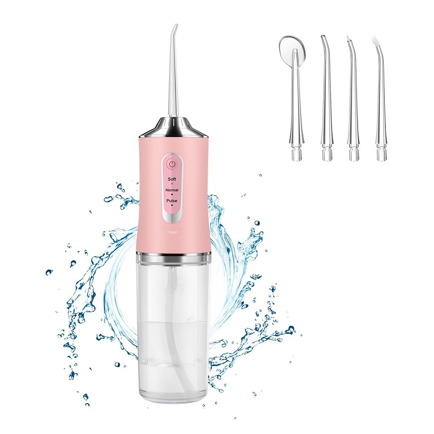 4 In 1 Dental Rinser, Cordless Dental Rinser,  Irrigator, 4 Nozzles, Dental Rinser, Portable, USB Ch