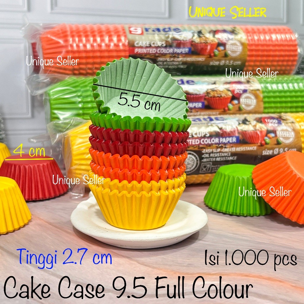 [Isi1000] Paper Cup Cake Case 9.5 9,5 9,5" 9.5" Full Color GRADE Kertas Alas Pie Paper Cup Cake Case