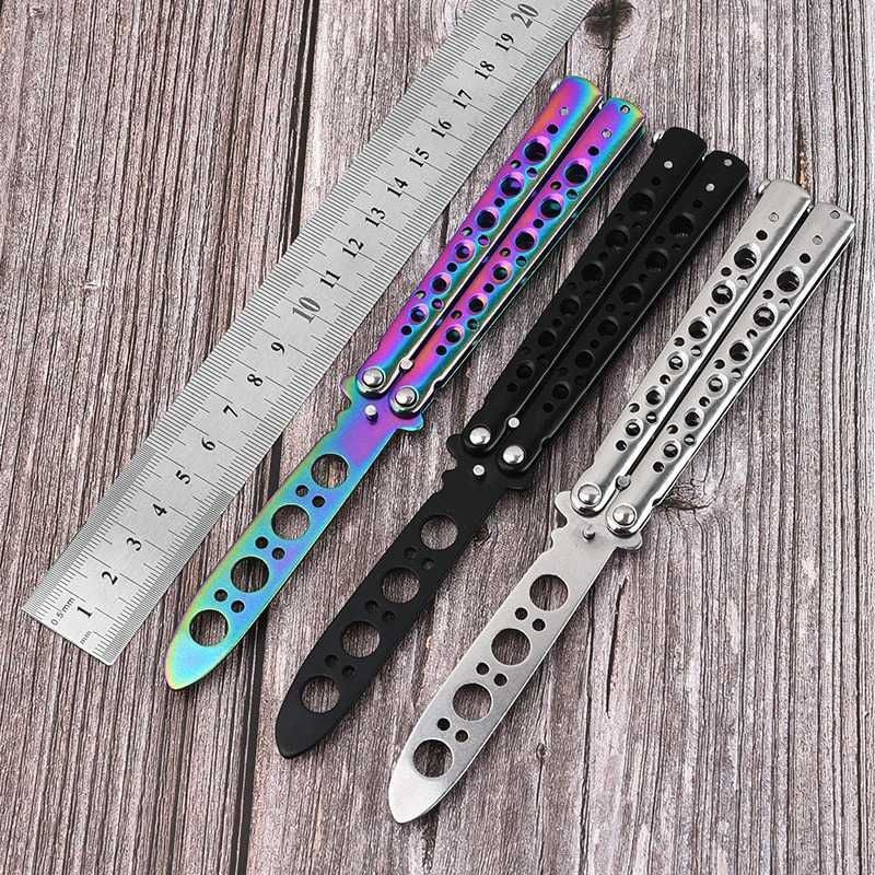 Pisau mainan anak balisong csgo tumpul pisau besi TUMPUL untuk freestyle butterfly knife balisong tu