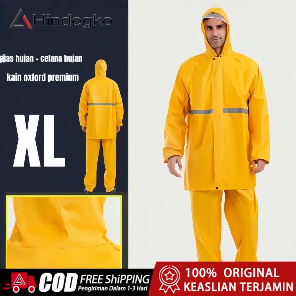 Jas Hujan Berkualitas Warna Kuning Bahan Tebal