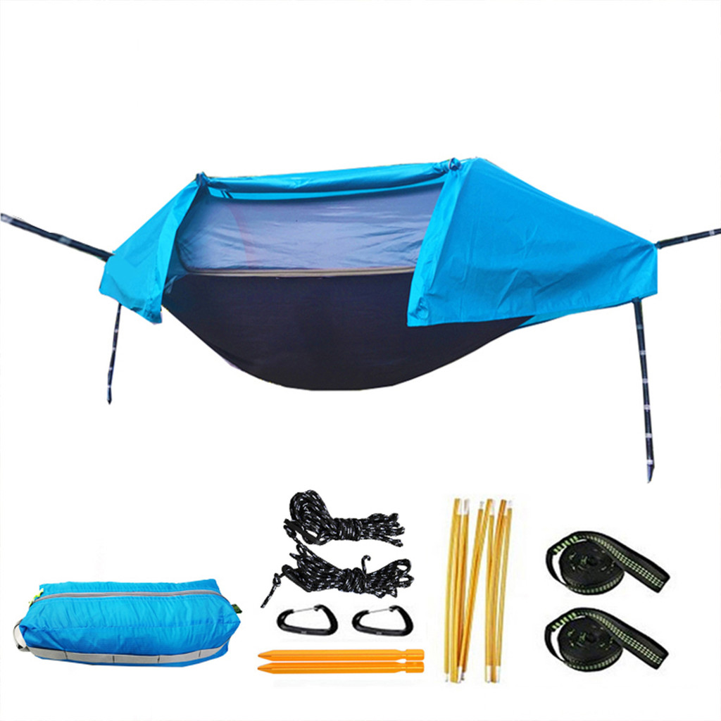 Mosquito Net Hammock Outdoor Patio Furniture Hammock Tent Camping Network Hiking Rain-Proof Hanging 