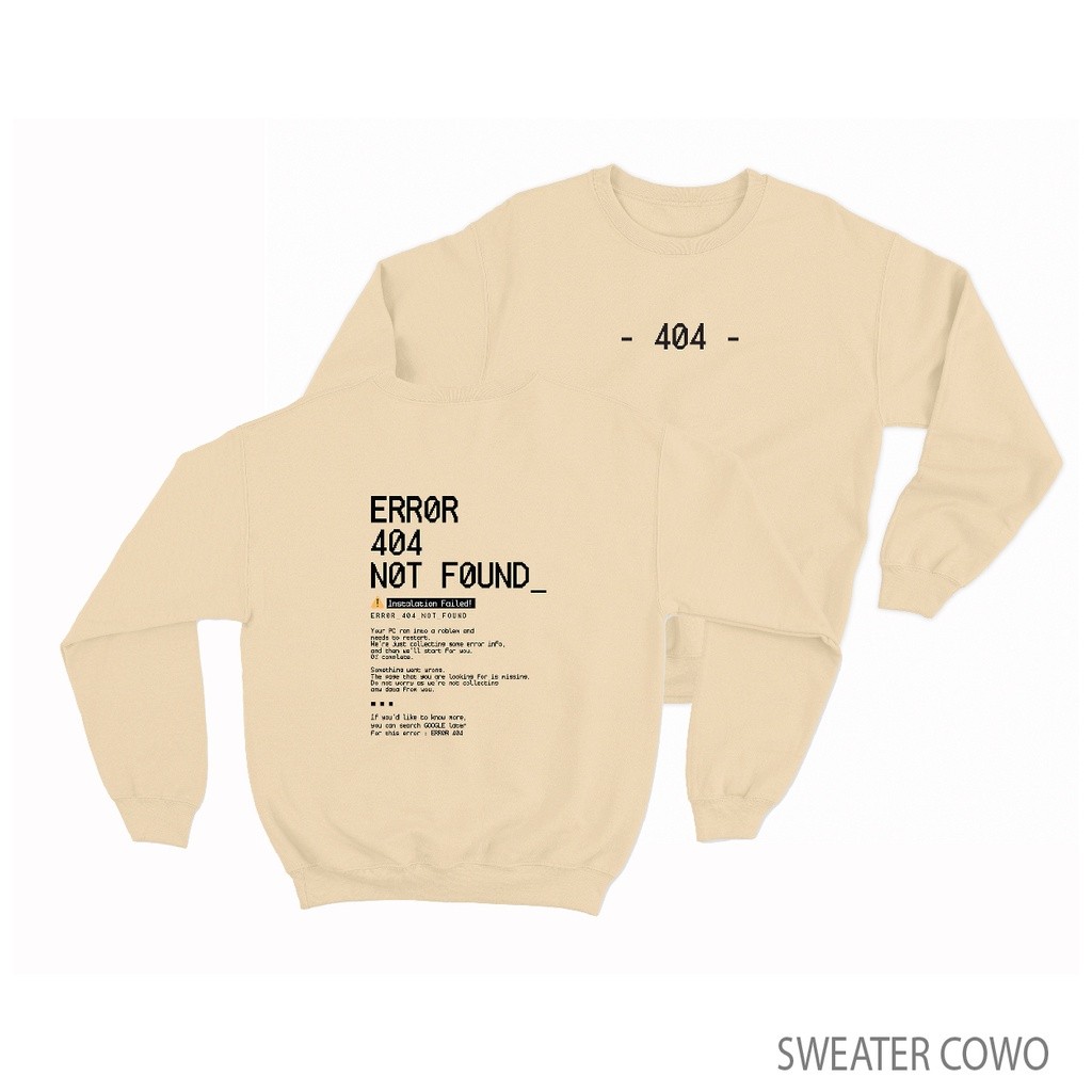 Sweaterpolos Basic Sweater ERROR ( Sablon ) Unisex Pria & Wanita