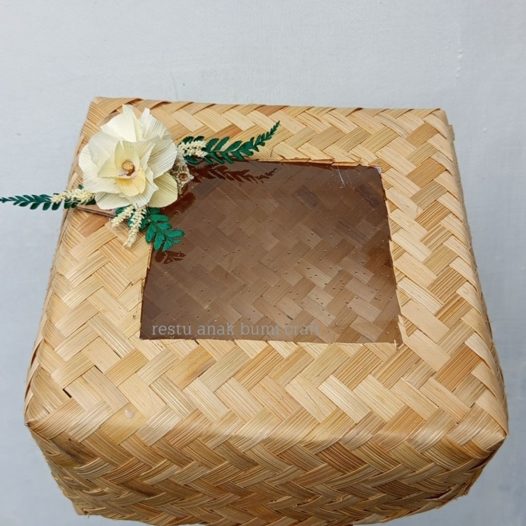 Besek mika free pita Rustik free paking kardus dan bable warp | Wadah nasi | Box makanan | Hantaran 