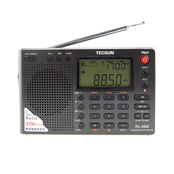 Tecsun PL380 Full Band Radio Digital Demodulation Stereo PLL Portable Radio FM /LW/SW/MW DSP  Receiv