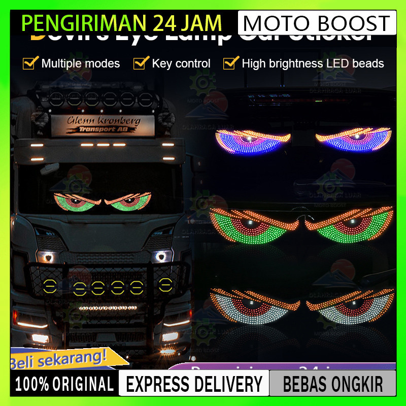 Lampu Devil Eye Merk Multi Mode Layar Tampilan LED Truk Depan Belakang Kaca Depan Mobil