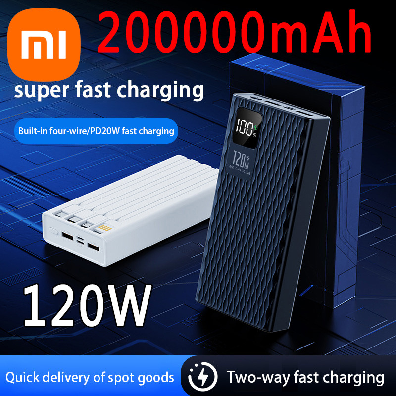 Xiaomi 200000mah Power Bank 120w Super Fast arging 50000mah High-capacity Portable External Battery 