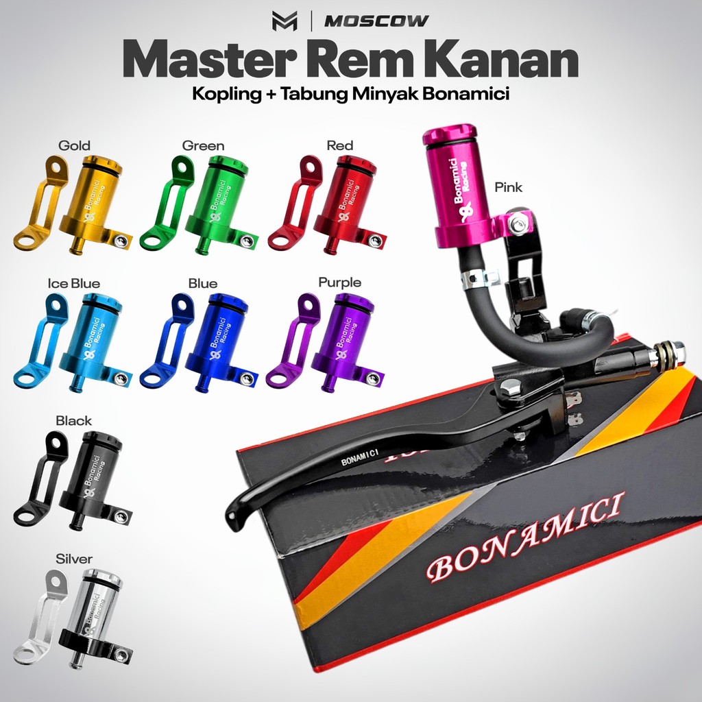 HANDLE KANAN + TABUNG MINYAK REM BONAMICI RACING INCLUDE DUDUKAN DAN SWITCH REM DAN SELANG BREKET TA