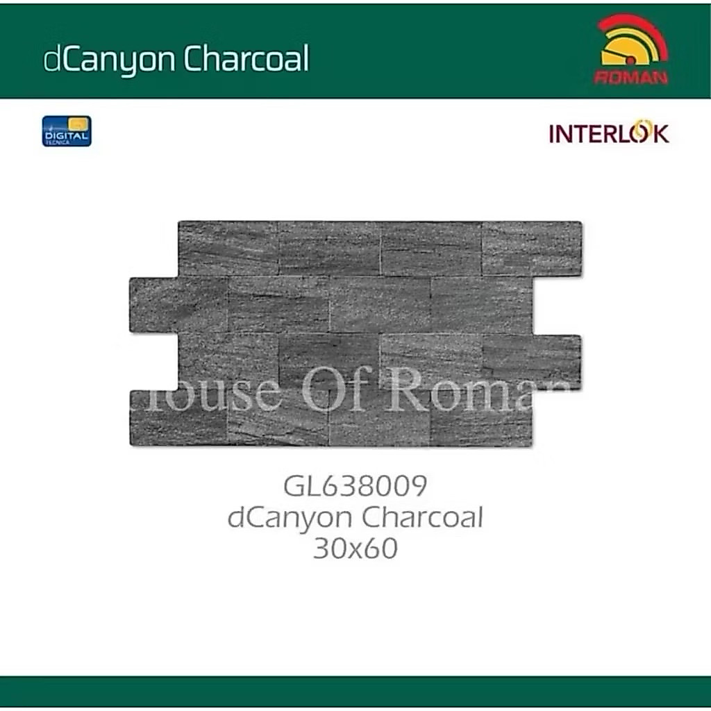 ROMAN KERAMIK DINDING d’Canyon Charcoal 30x60 Roman