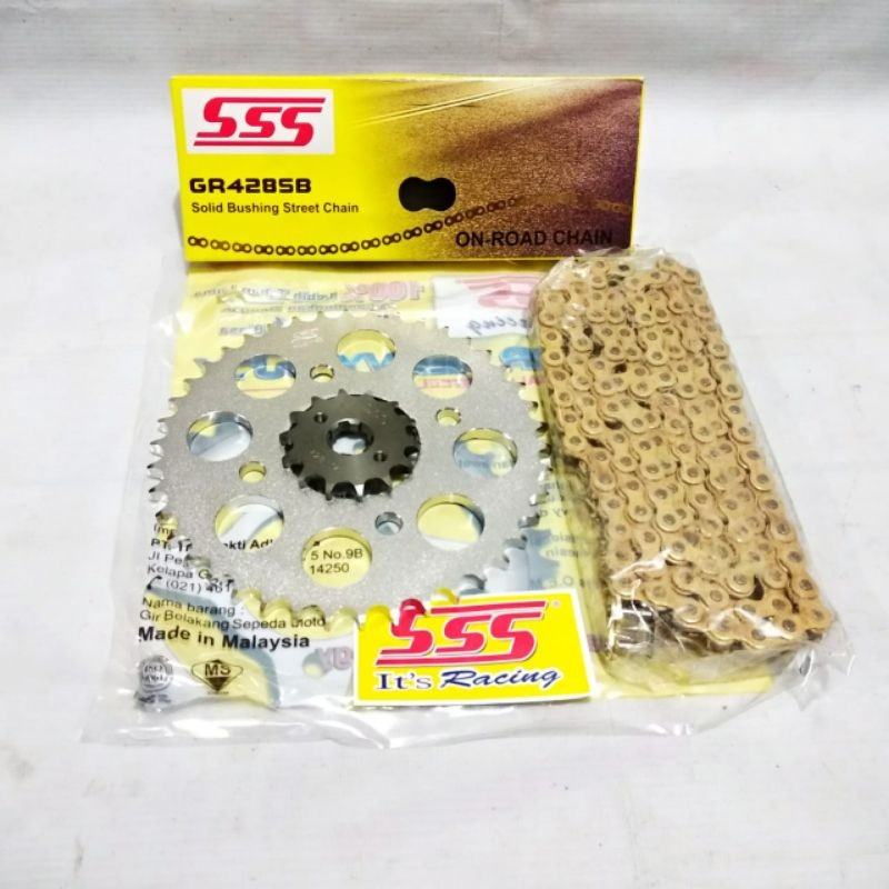 Gear Set SSS Honda Verza Sonic GTR + Rantai SSS Gold
