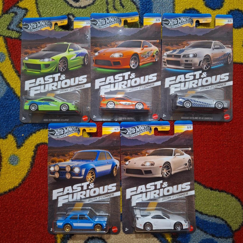 Hot Wheels FNF Toyota Supra Nissan Skyline GT-R BNR34 Mitsubishi Eclipse Fast & Furious Brian O'Corn