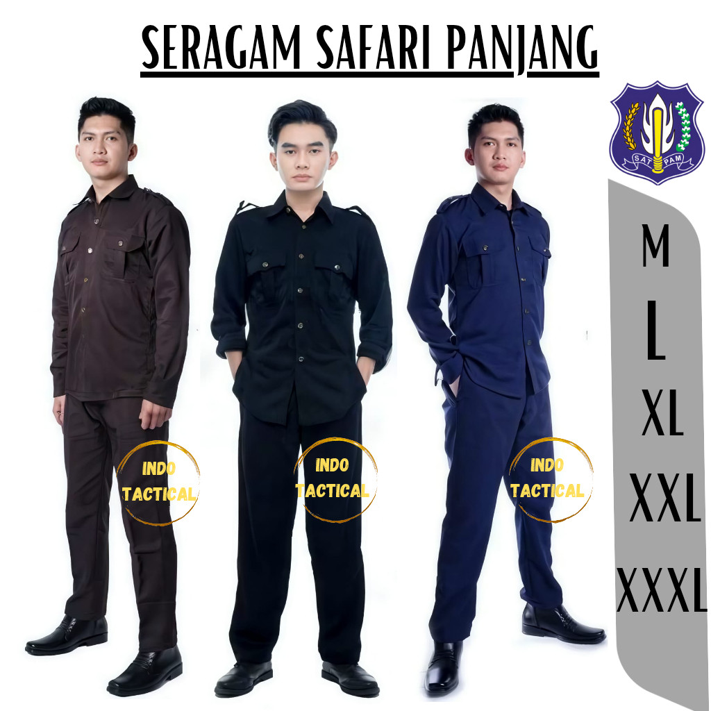 Promo BAJU SERAGAM SAFARI SECURITY SETELAN SAFARI SATPAM BAJU SAFARI TERBARU SAFARI SATPAM SAFARI SE