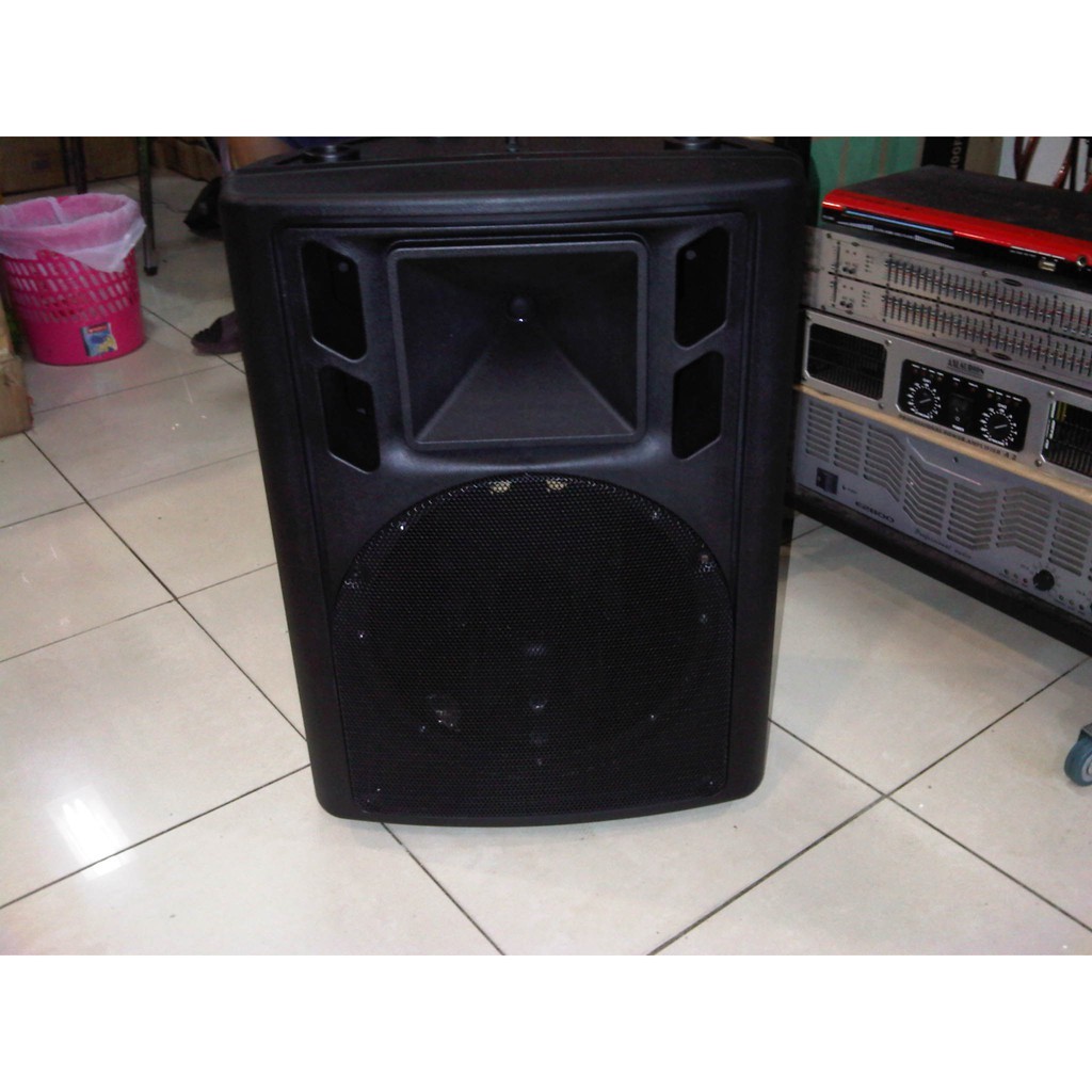 (KUALITAS TERBAIK) (JUAL 2 BUAH) box speaker fiber plastik 15 inch model HUPER 15-D - TERMURAH