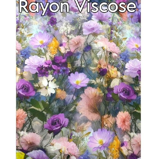 Sew- Kain Rayon Viscose Motif Bunga Shabby Chic - Bahan Rayon Twill Viskos - Kain Lembut Halus Jatoh