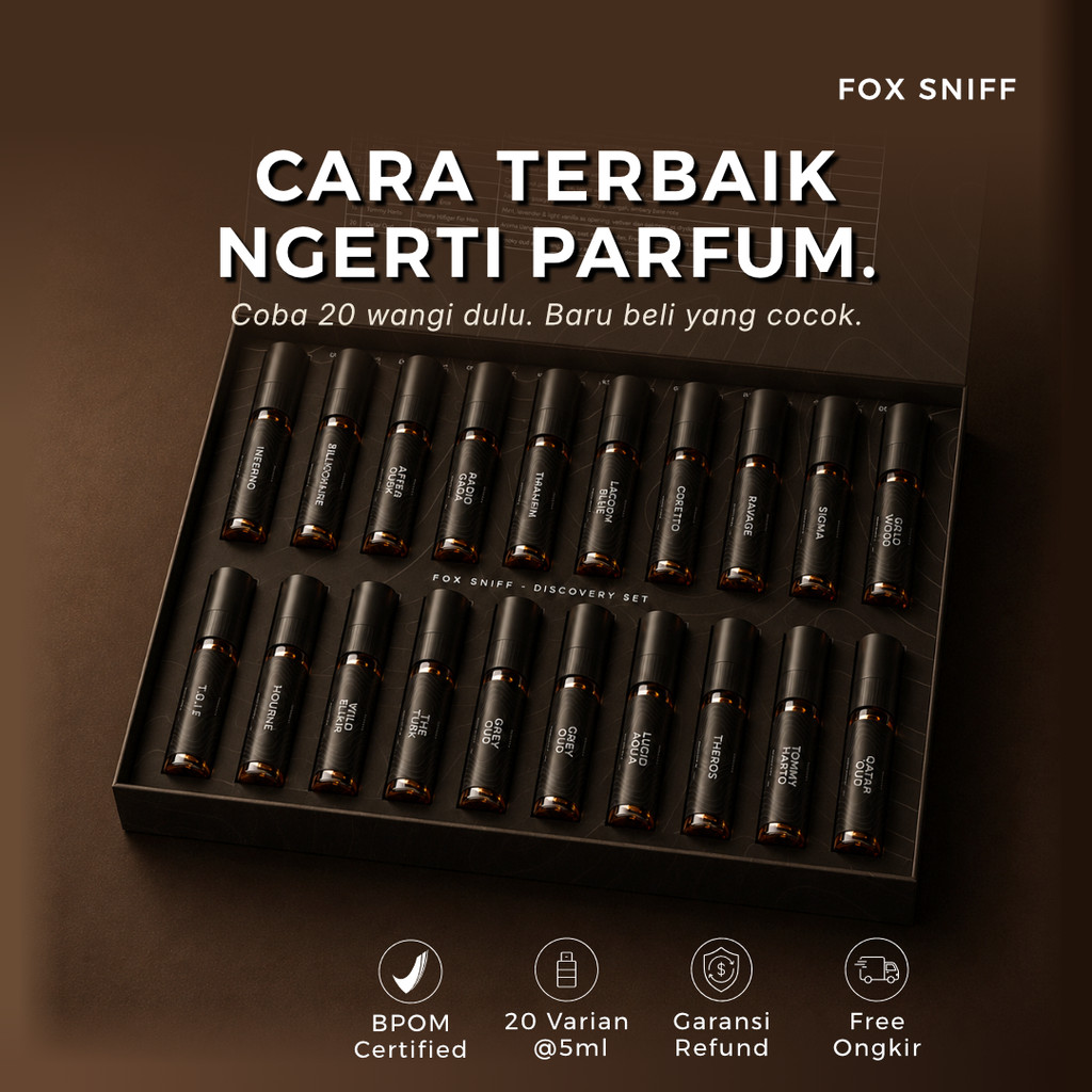 [Exclusive Launch] Fox Sniff - Parfum Discovery Set For Men Isi 20 Varian Extrait De Parfum Decant P