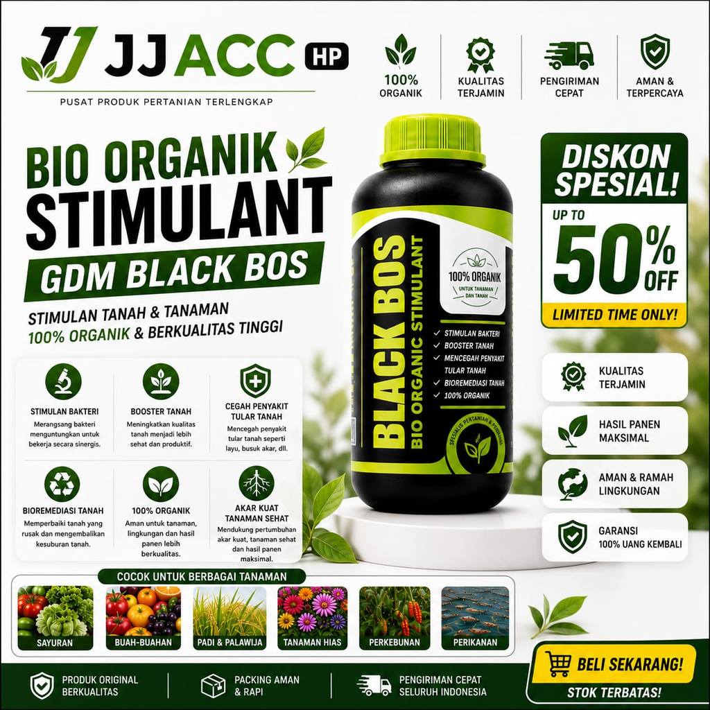 [PROMO] Bio Organic Stimulant GDM Black BOS 1Kg Pupuk Organik Cair Perangsang Akar Booster Tanah Pen